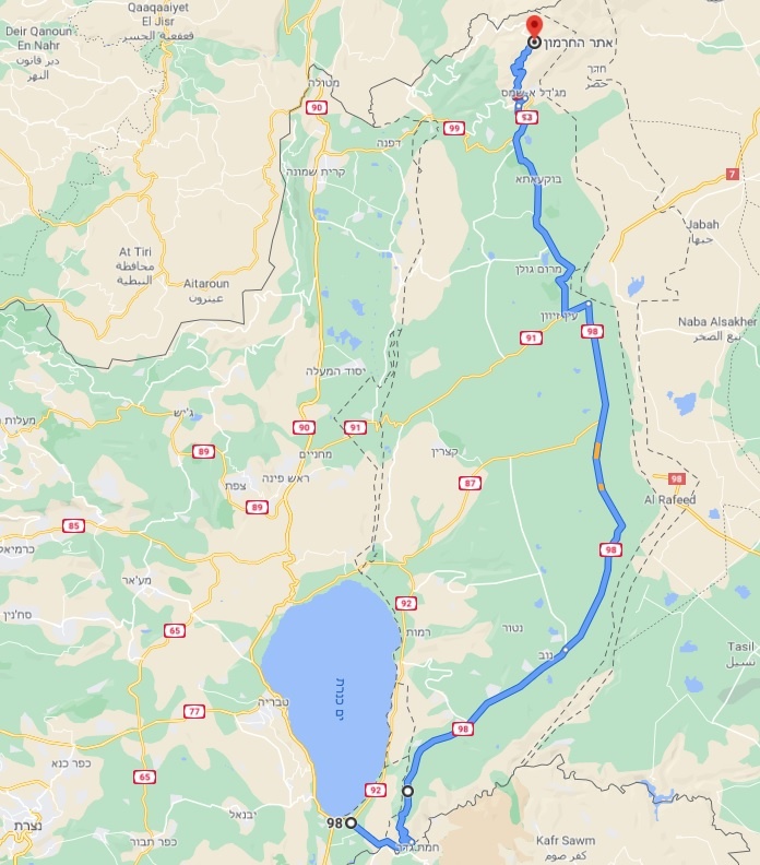 כביש 98 חוצה רמת הגולן