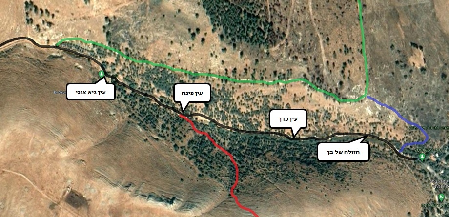 מפת נחל ראש פינה