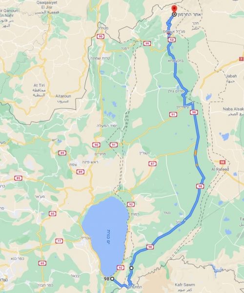 כביש 98 חוצה רמת הגולן